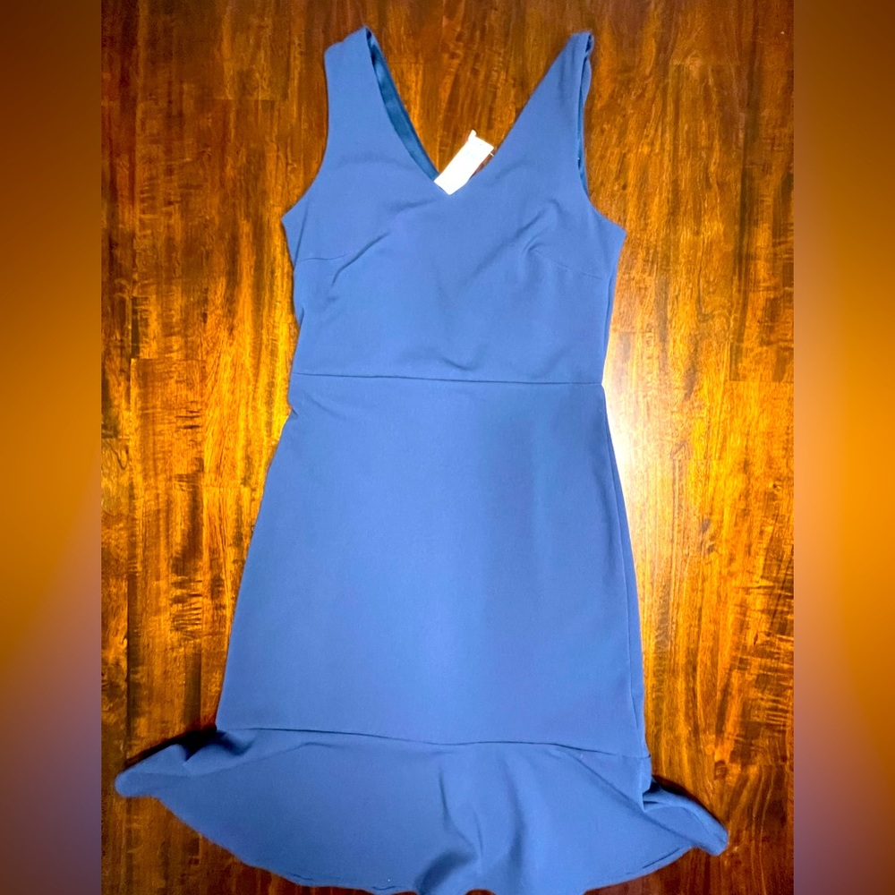 NWT BANANA REPUBLIC Size 2 Navy Blue V-Neck Sleeveless Knee-length Dress